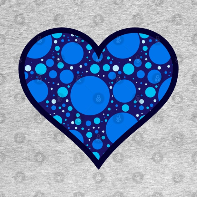 Blue Polka Dot Heart by bumblefuzzies